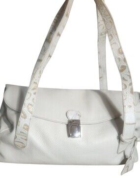 Petusco Made In Spain White Leather Shoulder Bag